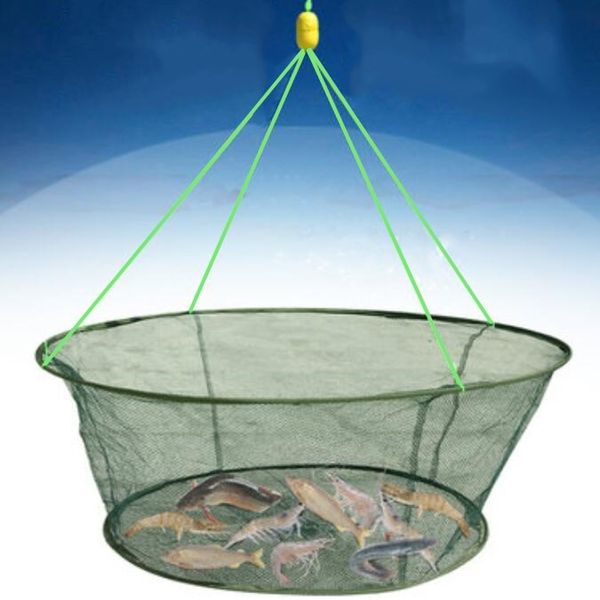 

finefish new style catch fishing net folding lifting network cage shrimp trap catch small cast nets fishing tool