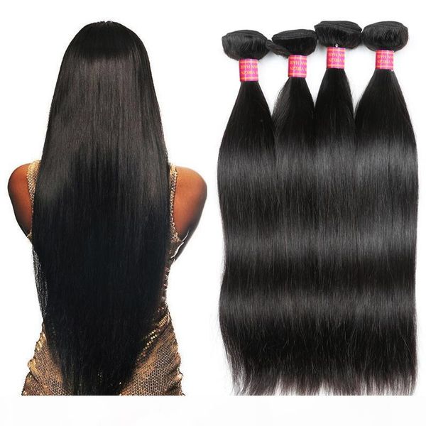 

wholesale price 8a brazilian virgin straight human hair weaving 4 bundles 100% unprocessed silky straight virgin hair extensions, Black