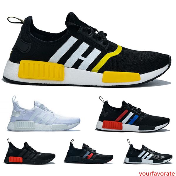 

nmd r1 casual running shoes for men women atmos white black yellow olive designer trainer sport sneaker
