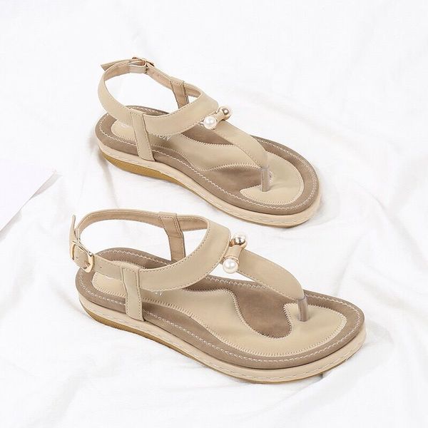 

women bohemia beads summer shoes wild casual beach flats, Black