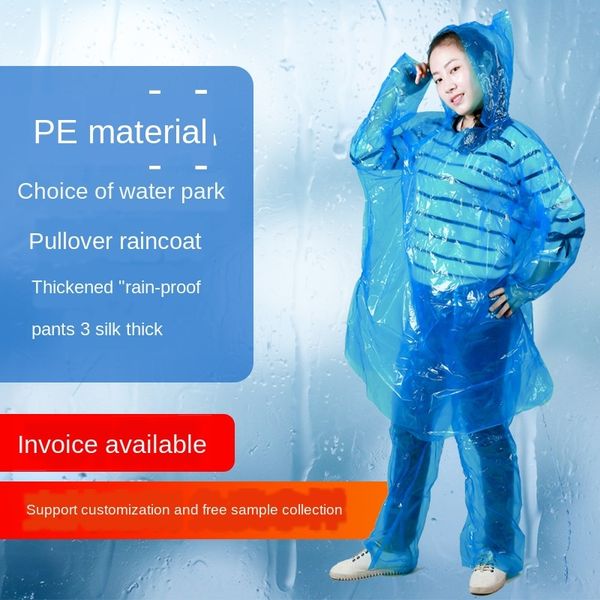 

kt1ee fall love with rainy days portable thickened fall in love with in rainy days portable disposable split raincoat pe suit raincoat, Red;brown