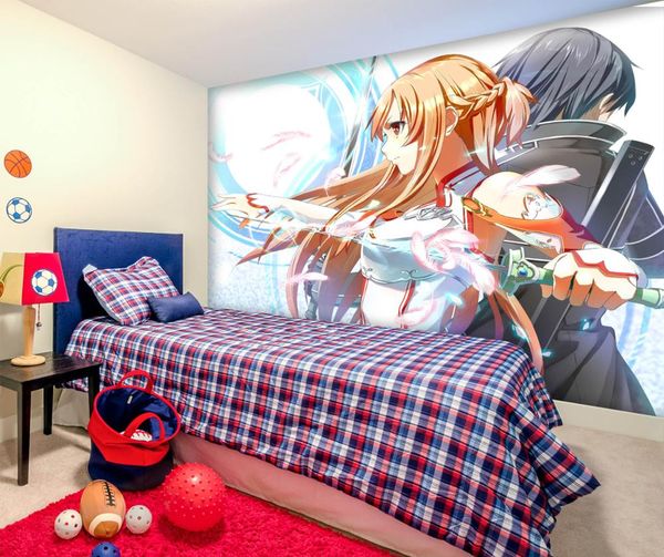 

self-adhesive] 3d sword art online 1491492 japan anime wall paper mural wall print decal murals