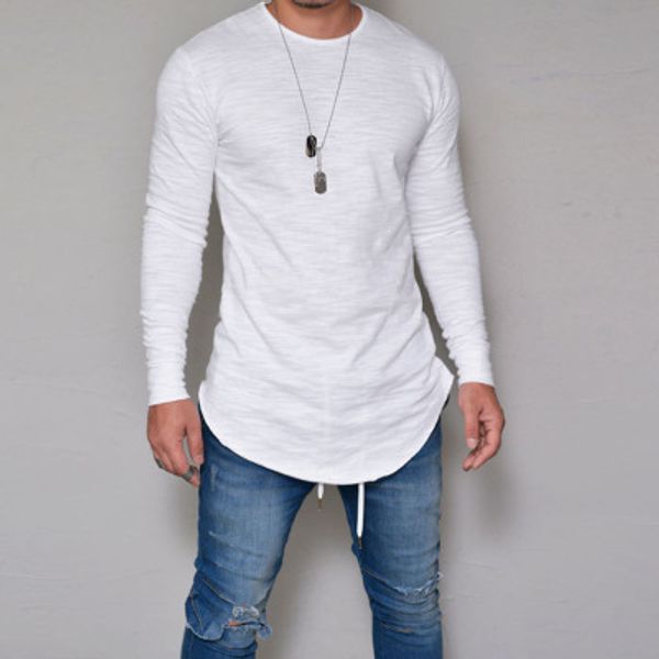 

e-baihui 2021 4 colors fashion men extended t-shirt longline hip hop tee shirts justin bieber swag clothes harajuku rock t-shirt 1018, White;black