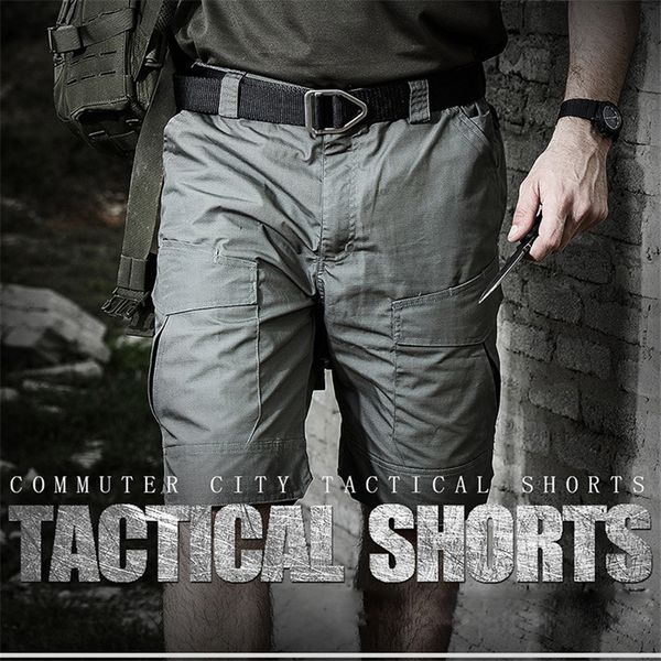 

new outdoor trekking hiking tactical shorts men camping climbing hunting sports trousers multi-pockets breathable fishing shorts, Brown;gray