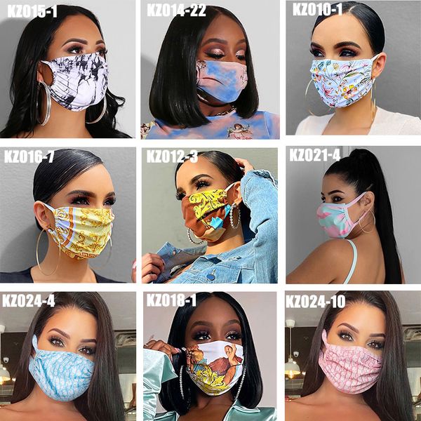 

outdoor sun protective face masks reusable cotton mouth cover muffle mask fashion tie dyed printed face masks