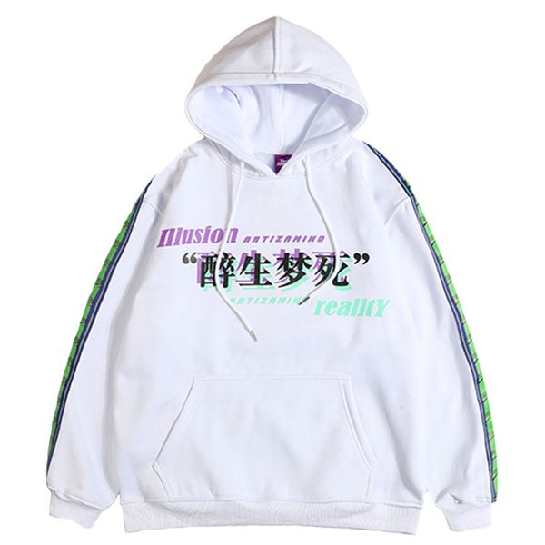 

oversized hoodies men hip hop cotton men's sweatshirt coats hooded pullover loose hoddies chinese style letter drunk live dreams, Black