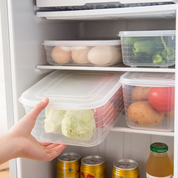 

fresh-keeping box large-capacity refrigerator plastic storage box fruit vegetable dry goods sealed snack storage