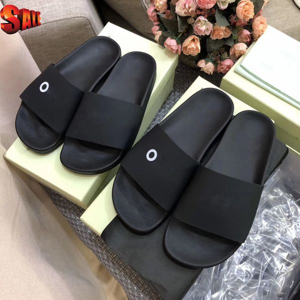 

designer off leisure indoor beach slippers white printing couple slippers, Black