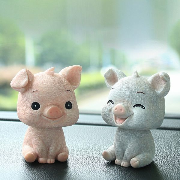 

car ornament cute resin shake head pig doll lovely automobiles interior dashboard decoration nodding toys auto accessories gift