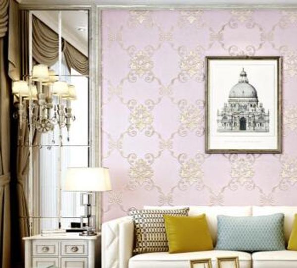 

papel de parede 3d luxury flocking flower wallpaper for wall paper bedroom living room decoration european 3d contact