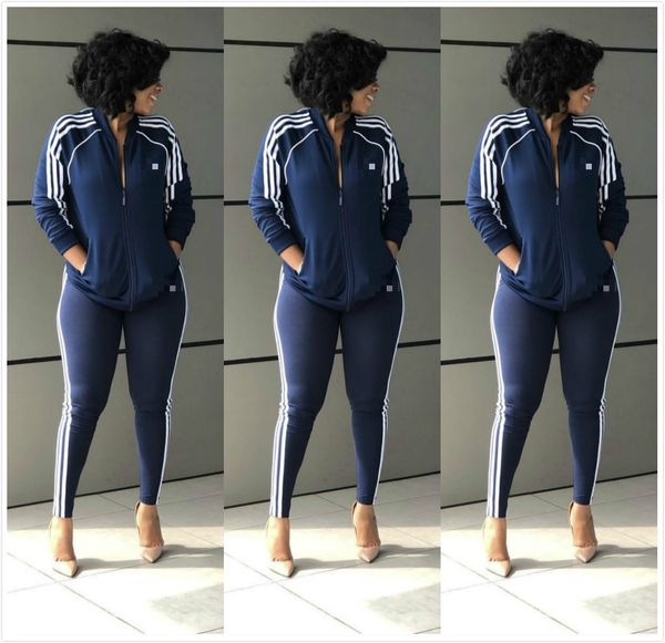 

adidas adidas ad женщины дизайнер костюм из двух частей установить спортивный костюм женщины топы высокой талией длинные брюки 2 pcs письмо, Gray