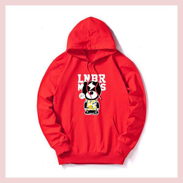 

designer letters hoodies for mens 2019 letter bear pattern print sweater luxury loose hip hop hoodie plus size m-5xl, Black