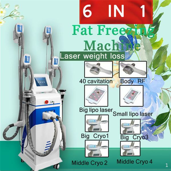 

2 cyrolipolysis handles can work at same time liposuction slimming machines fat ing body 4 er handles +40k+rf+ 8 laser board, Black;white