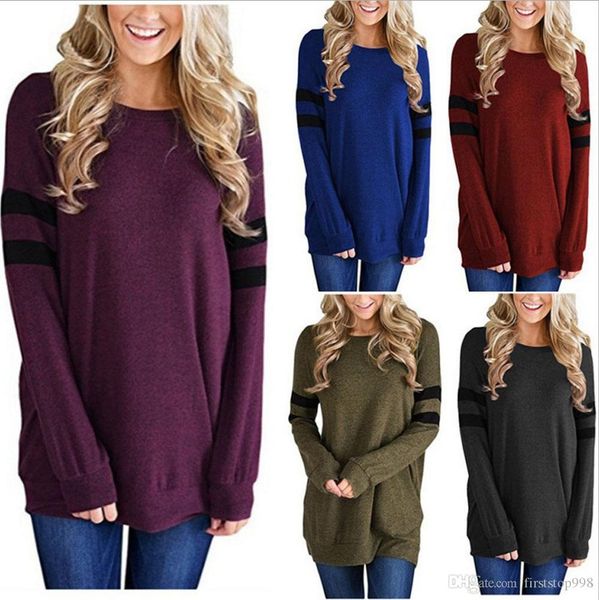 

дамы повседневная мода с длинными рукавами перемычка сыпучие топы блузки womens рубашки, White