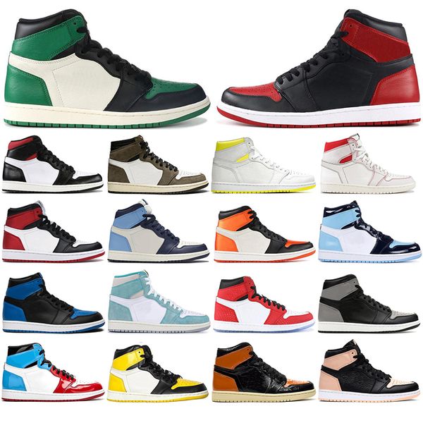 

with socks 2020 new trainers 1s mens basketball shoes 1 unc spiderman obsidian shattered backboard fearless sport sneakers size 36-47, White;red