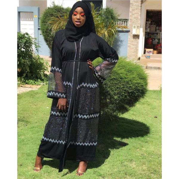 

ethnic clothing diamond muslim abaya dress women moroccan kaftan hijab jilbab burka djellaba african islamic robe musulman ensembles, Red