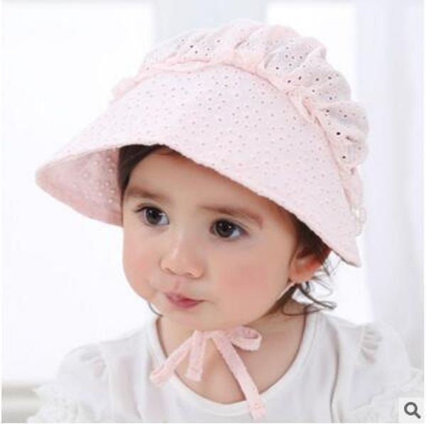 

новое прибытие сладкие дети вс hat hollow кружева hat for baby girls mesh solid caps color pink sun, Yellow