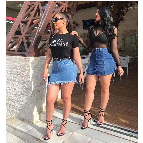 

summer skirt new fashion high waist women's jeans casual skirt pants slim jeans womens denim culottes1, Blue
