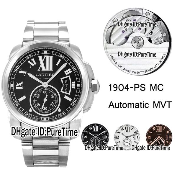 

edition 42mm w7100016 steel case black dial 1904mc automatic mens watch stainless steel watches 8 colors sapphire puretime bfcaf6, Slivery;brown
