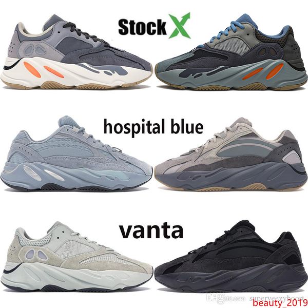

wave runner 700 new carbon blue inertia magnet vanta utility black static 3m reflective kanye west running shoes men women designer sneakers