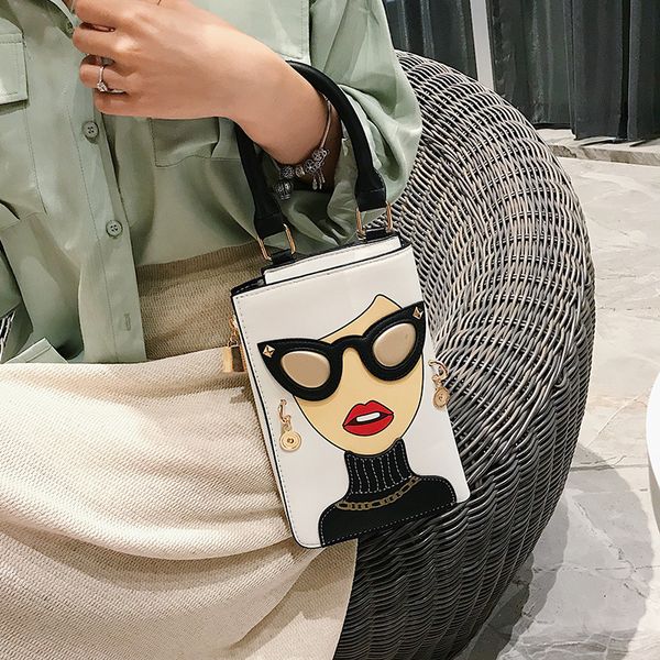 

jiulin 2019 new red lip beauty handbag fashion personality cartoon small square bag shoulder bag