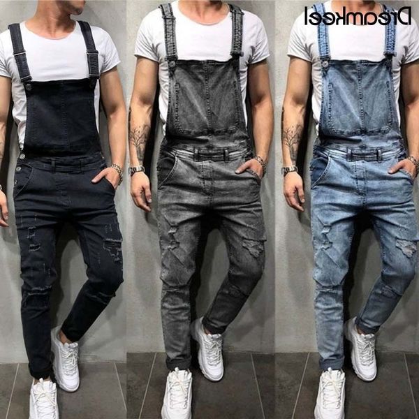 

2019 men denim carpenter overalls casual loose pants men's fashion hip hop jumpsuit bib pants dreamkeeel brand y, Black