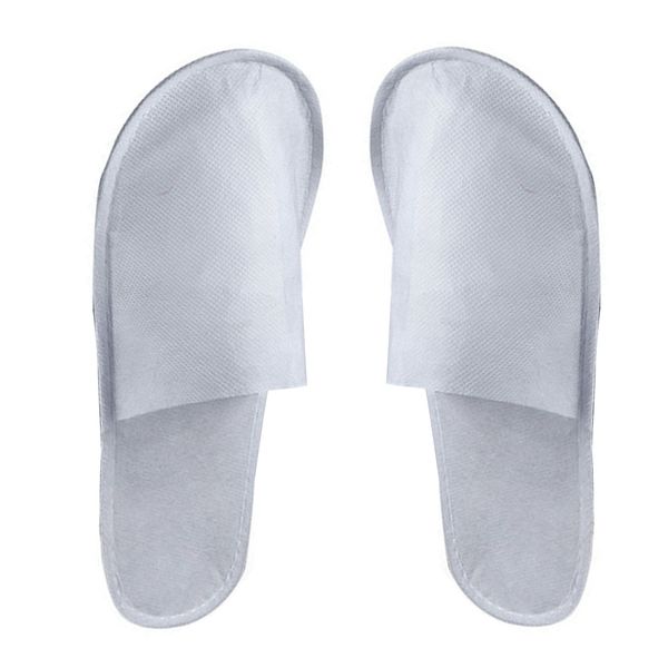

men women disposable slipper bathroom fluffy non slip closed toe guest sanitary party l use travel home spa 10 pairs, Black