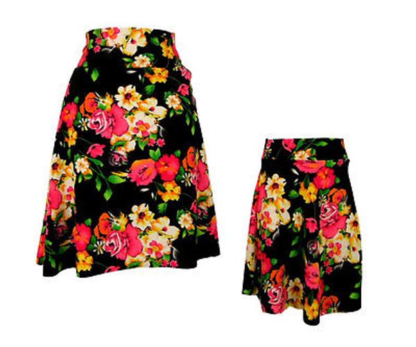 

2017 summer family clothes fashion mother daughter skirt floral skirt 6-14, Black