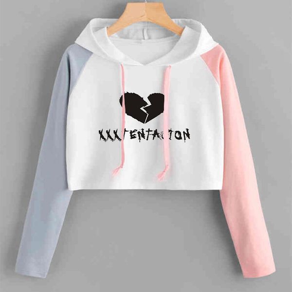 

xxxtentacion hoodies women south side serpents spring/summer streetwear short hoodie sweatshirts cartoon print tracksuit female, Black