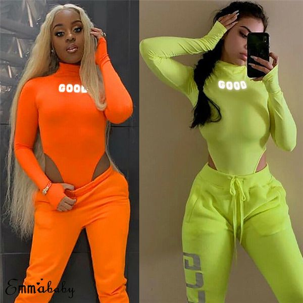 

women body autumn letter print bodycon bodysuit feminino mujer skinny solid club stretchy rompers long sleeve jumpsuit, Black;white