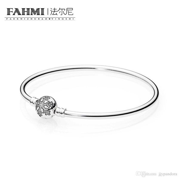 

fahmi 2019 sterling silver love snake chain silver color suitable for original bracelet bracelet charm beads women charm gift ing, Black