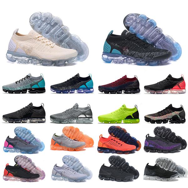 

2019 New Knit 2.0 Fly Mens Running Shoes Triples White Black Green Blue Grey Designer Mens Trainers Sports Sneakers EUR 36-45