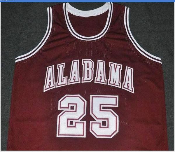 

custom men youth women vintage #25 alabama crimson tide robert horry basketball jersey size s-5xl or custom any name or number jersey, Black