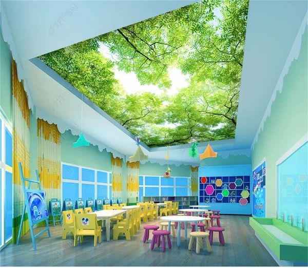 3d Wallpaper Custom Size Mural Sky Green Tree 3d Picture Living Room Bed Room Roof Ceiling 3d Wallpaper Ceiling Large Starry Sky Mural Wallpapers En