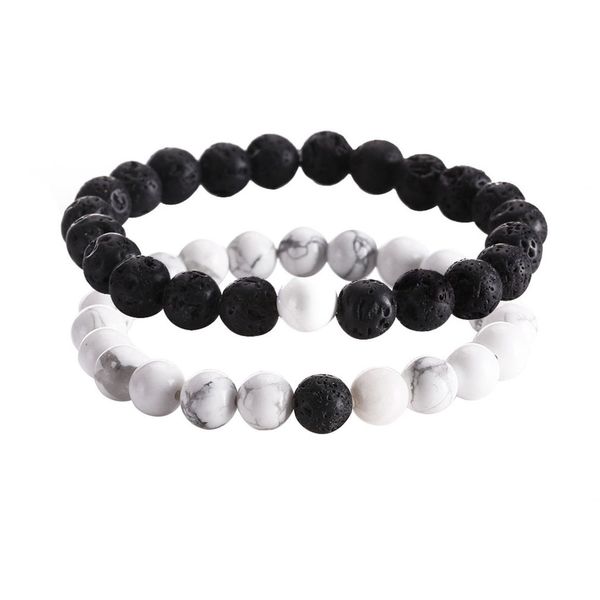 

2pcs beads bracelet black bracelets buddha prayer bracelet zen for women men barbell jewelry pulseras 2019 for men women