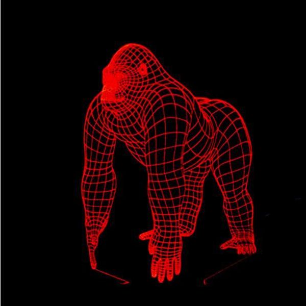 

orangutans led 7color changing 3d bulbing light chimpanzee lamp creative action figure toy christmas