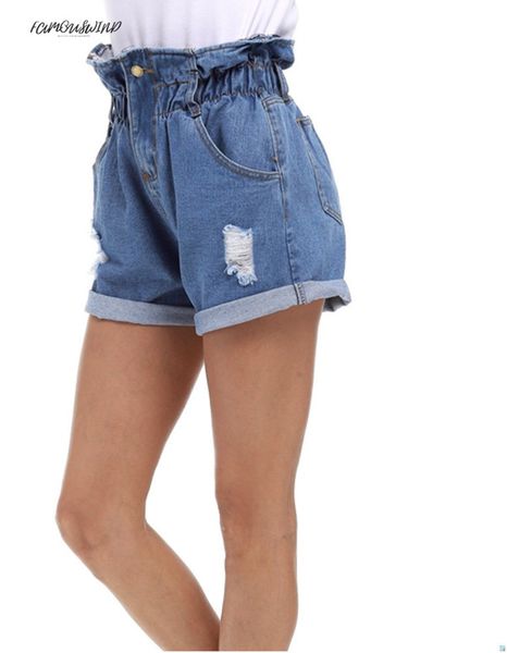 

summer new denim shorts women curling hole loose shorts casual short feminino crystal elastic high waist jeans plus size s-5xl, White;black