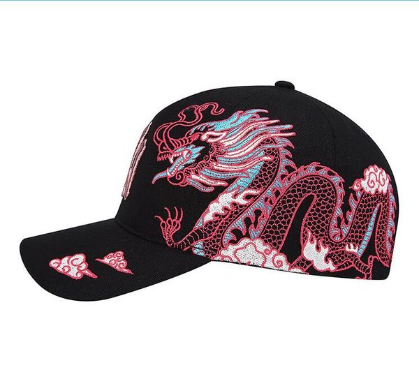 

designers of luxury male and female brands spring and summer hats popular couples travel fashion personality craft flying dragon embroidery, Blue;gray