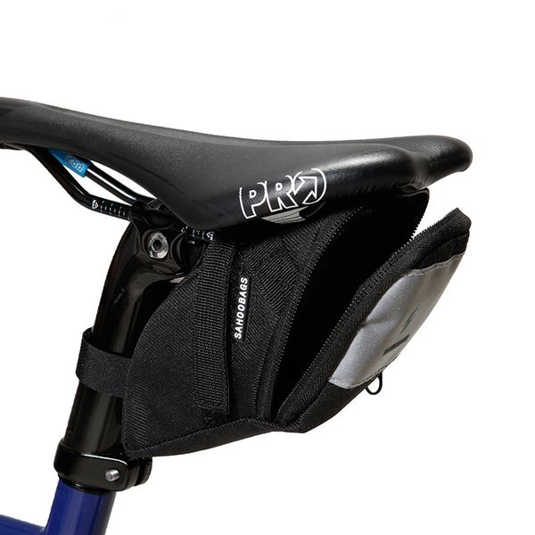 

bicycle waterproof tail bag with lamp cycling warning lights polyester bike saddle bag cycling equipment storage bag wedge pack wight light