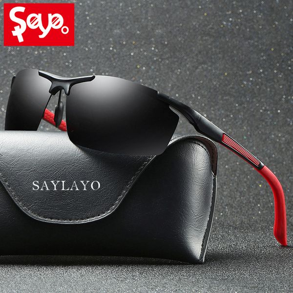 

saylayo aluminum magnesium polarized sunglasses men brand design driving sun glasses male hd polaroid shades for women uv400, White;black