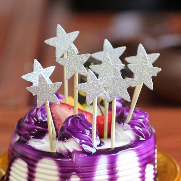 

40pcs lovely star cupcake ers birthday cakes er picks kids birthday wedding party decoration baby shower favors