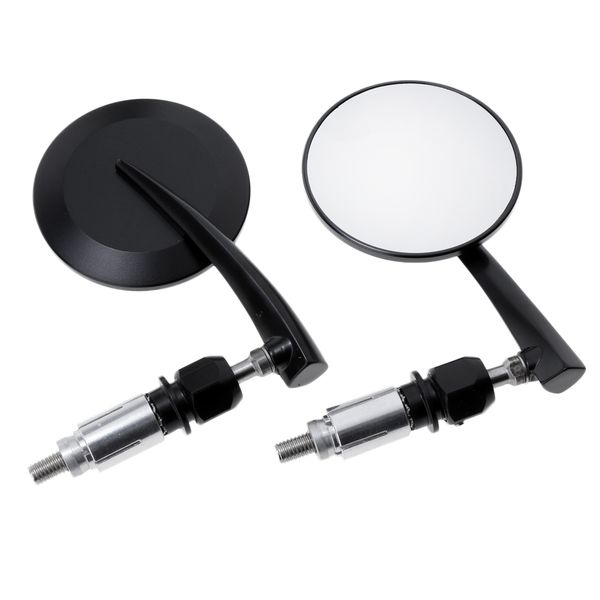 

1 pair universal aluminum alloy motorcycle handlebar rearview mirror bar end side mirror cnc 7/8 inch black