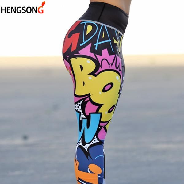 

funny print harajuku fitness legging female pants 2018 bodybuilding jeggings athleisure sportswear leggings women running tights, Black;blue