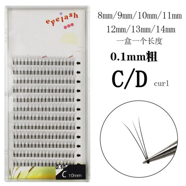 

new wholesale price 8mm-15mm size 0.1 volume 3d eyelash extensions 100% handmade synthetic hair russian volume lashes spot fans