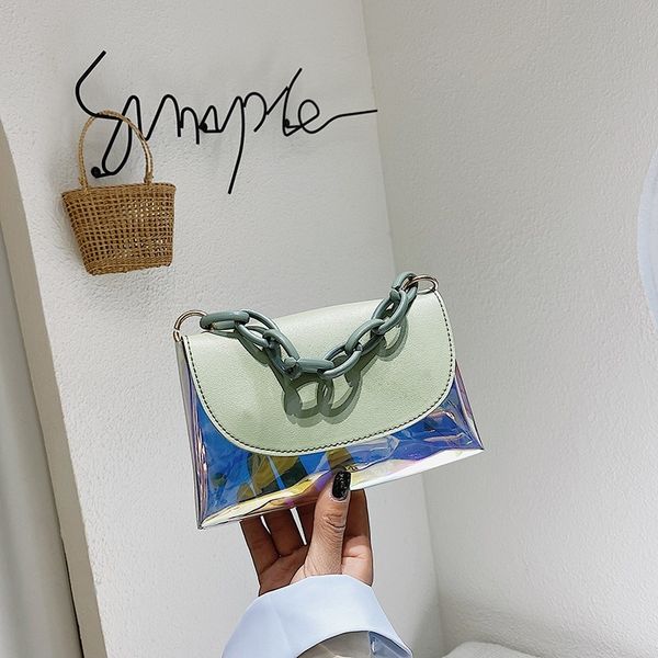 

transparent bag for women 2020 new wave chain messenger bag female crossbody clear women handbags shoulder oln