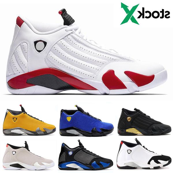

14 men designer stock 14s x university red basketball shoes red black toe defining moments candy cane thunder mens sports trainers sneakers