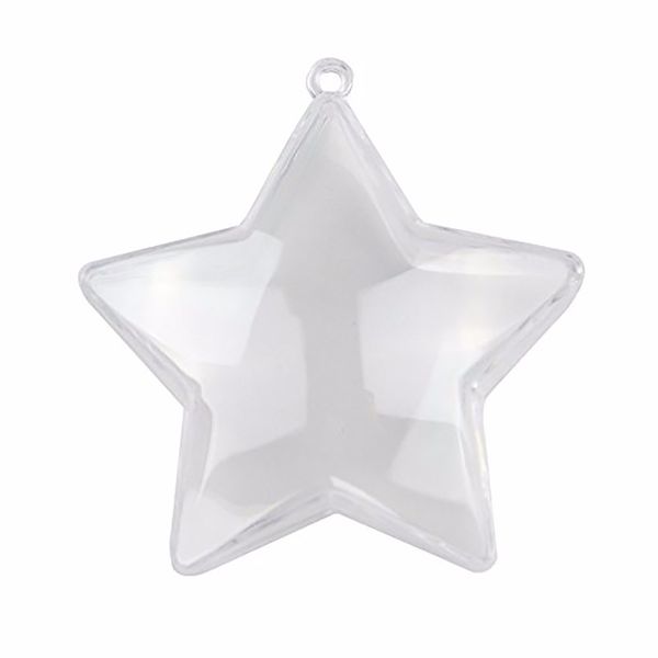 

pack of 10) 80mm clear fillable plastic star shaped diy crafts ornaments