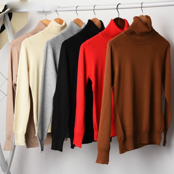 

winter women designer sweater women wool cashmere sweater knitted pullover female elastic knit sweater ladies turtleneck basic, White;black