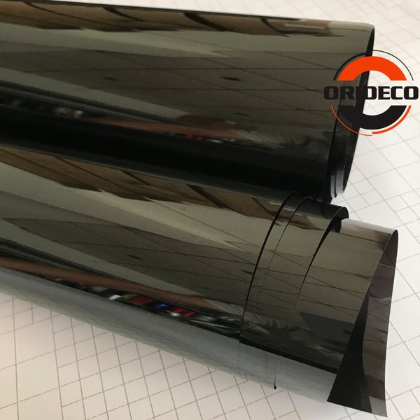 

50cmx300cm dark black car window tint film glass vlt 5% roll 1 ply car auto house commercial solar protection summer