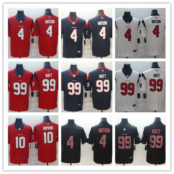 

Newest ! Mens Houston #4 Deshaun Watson Jersey 10 DeAndre Hopkins 99 J. J. Watt Black Impact Limited Football Jersey S-3XL